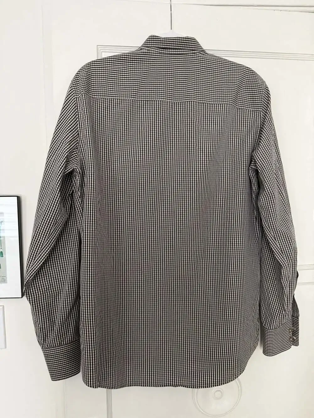 Z Zegna Men's Brown and White Gingham Check Drop 8 Fit Button-Down Shirt